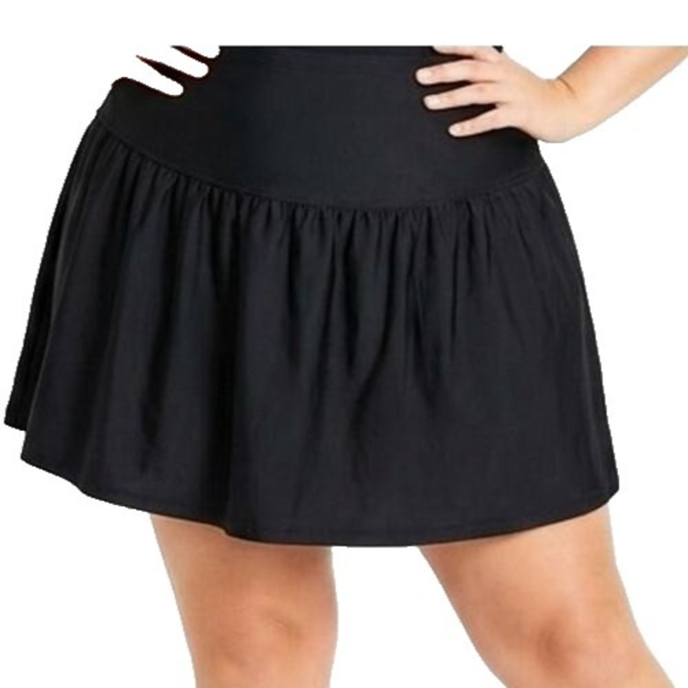 Island EscapeTummy Control Swimskirt Women's 18W Black NWT